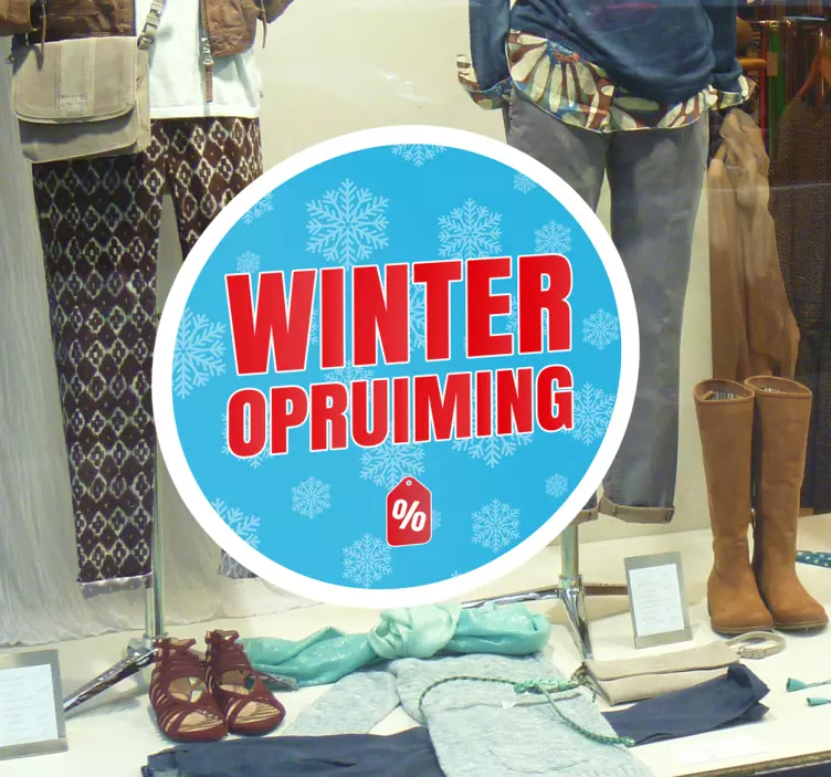 Winkelraam sticker winteropruiming - TenStickers