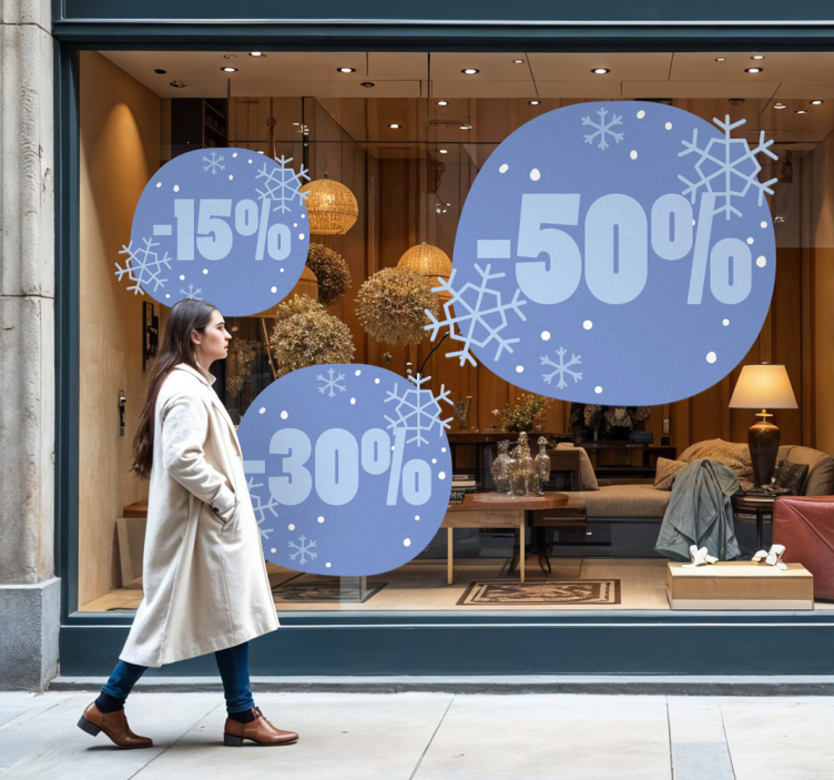 Winterkorting korting sticker - TenStickers