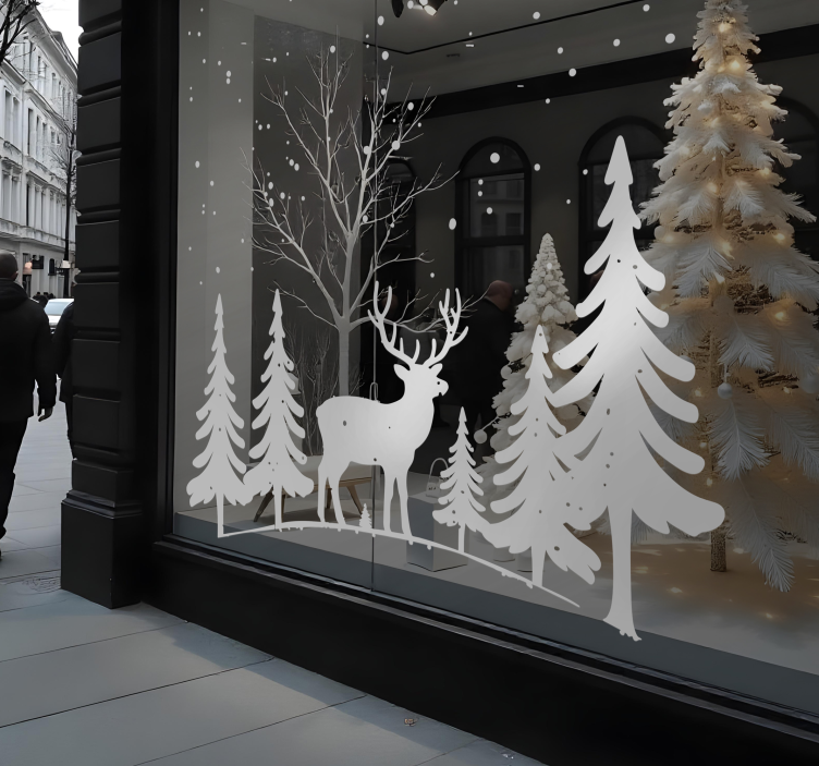 Winters tafereel kerst raamsticker - TenStickers