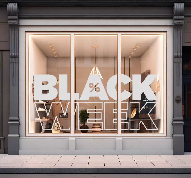 Witte raamsticker black week voor black friday - TenStickers