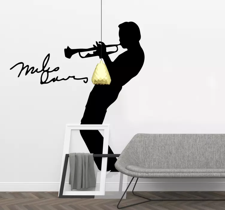 Muurstickers woonkamer Mijl davis silhouet - TenStickers