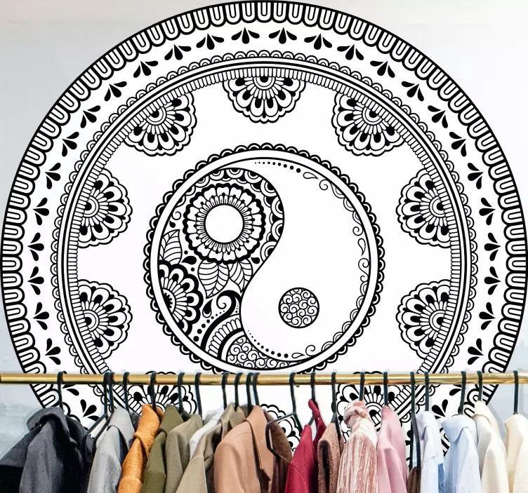 Yin yang mandala Sticker geloof - TenStickers