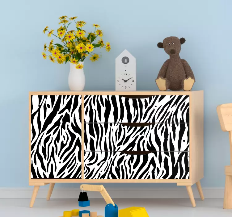Zebrapatroon ontwerp meubel sticker - TenStickers