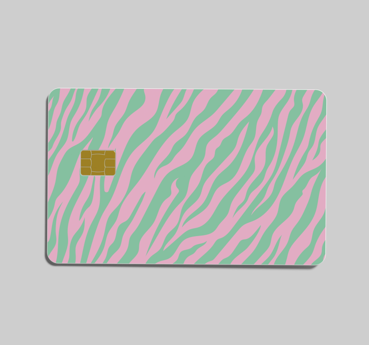 Zebraprint mintgroen pinpas sticker - TenStickers