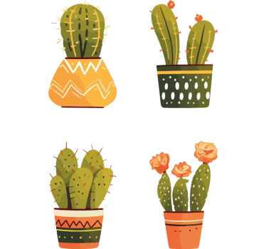 Cactus vormen Raamsticker - TenStickers