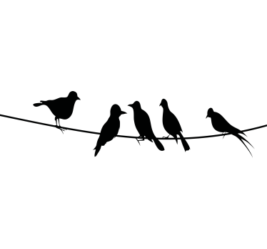 Vogels op draad meubel sticker - TenStickers