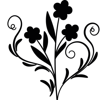 Elegante bloemensilhouet meubel sticker - TenStickers