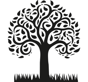 Boom met gras meubel sticker - TenStickers