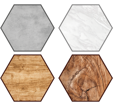 Zeshoekige tegels textuur meubel sticker - TenStickers