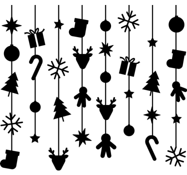 Hangende iconen kerst raamsticker - TenStickers