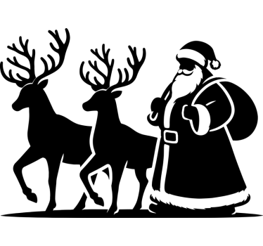 Silhouet van de kerstman kerst raamsticker - TenStickers