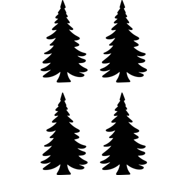 Bos bomen kerst sticker - TenStickers