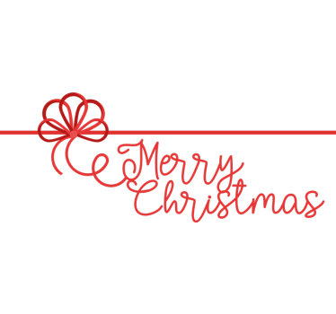 Cadeau strik vrolijk kerstfeest etalage sticker - TenStickers