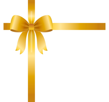 Gouden geschenk strik etalage sticker - TenStickers