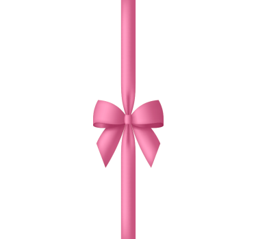 Deur roze cadeau lint kerst sticker - TenStickers