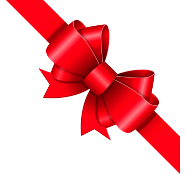 Deur rood lint kerst sticker - TenStickers