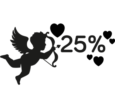 Cherubijn korting valentijnsdag sticker - TenStickers