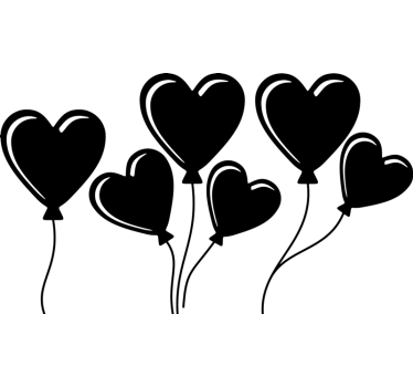 Hart ballonnen valentijnsdag sticker - TenStickers
