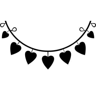 Halve cirkel harten valentijnsdag sticker - TenStickers