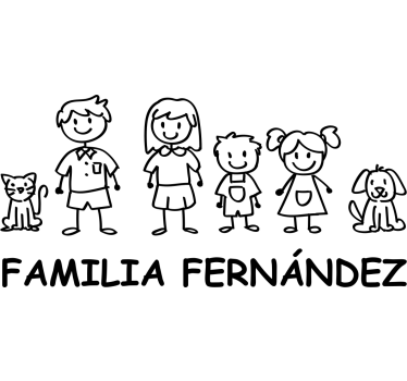 Familieleden met jouw namen koelkast sticker - TenStickers