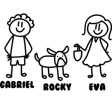 Gelukkig stel met hond gepersonaliseerd koelkast sticker - TenStickers