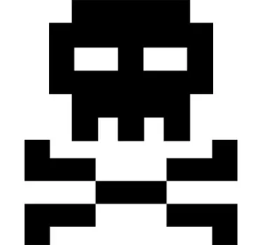 Muursticker schedel pixel stijl - TenStickers