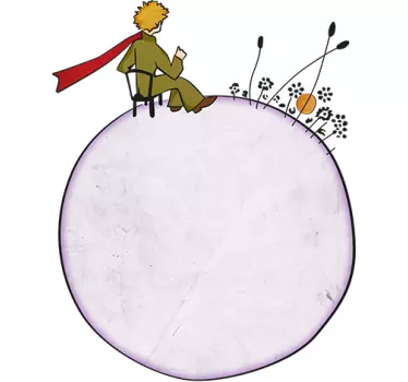 Sticker De Kleine Prins op zijn wereld - TenStickers