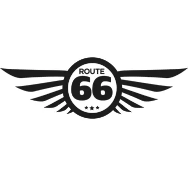 Muursticker logo Route 66 vleugels - TenStickers