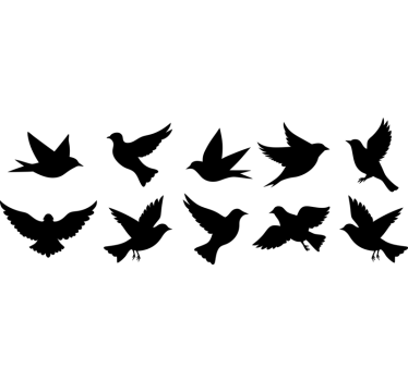 10 vogels anti-botsing raamsticker - TenStickers