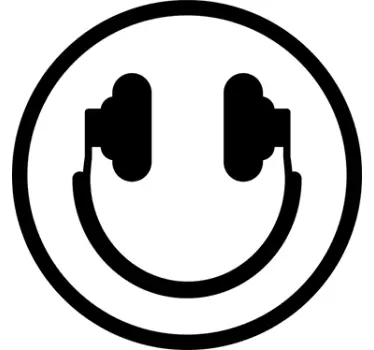 Muursticker muziek smiley - TenStickers