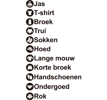 Kleding elementen in het nederlands meubel sticker - TenStickers