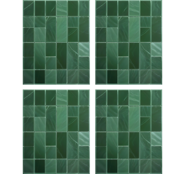 Claire groen rechthoekmotief badkamer sticker - TenStickers
