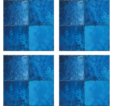 Marineblauw vierkant motief badkamer sticker - TenStickers