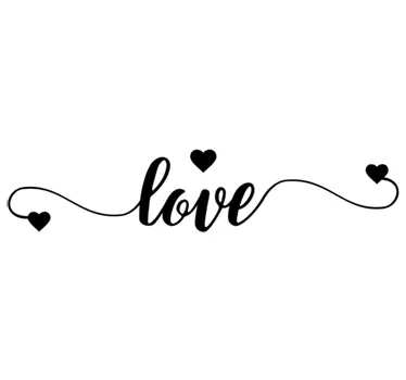 Muursticker love met hartjes - TenStickers