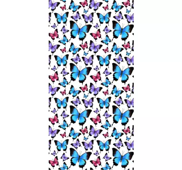 Douchewand sticker vlinder patroon - TenStickers