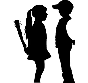 Laptop sticker meisje & jongen - TenStickers