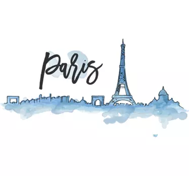 Muursticker skyline Parijs - TenStickers
