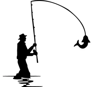 Muursticker silhouette visser - TenStickers