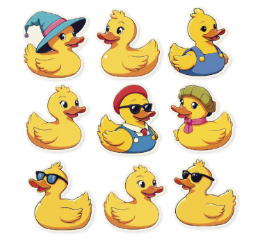 Eendenstickerset laptop sticker - TenStickers