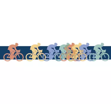 Muursticker stickerrand peleton fietsen - TenStickers