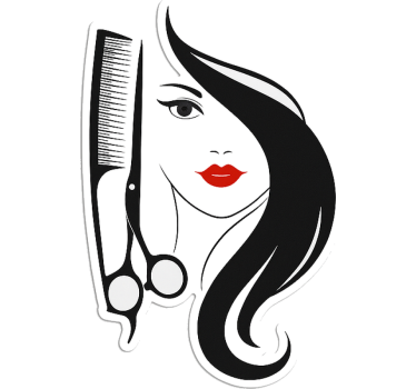 Logo van een kapsalon fashion sticker - TenStickers