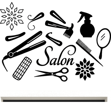Schoonheidssalongereedschappen fashion sticker - TenStickers