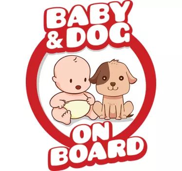 Autosticker baby dog on board - TenStickers