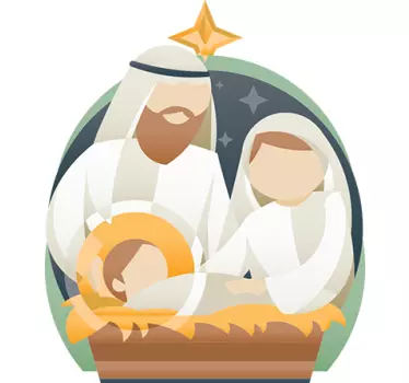 Decoratie sticker kerststal - TenStickers