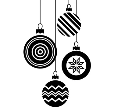 Sticker kerstballen aan draadjes - TenStickers