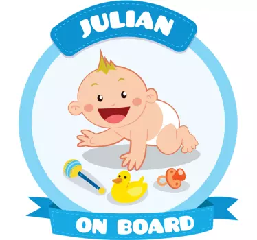 Naamsticker baby aan boord - TenStickers