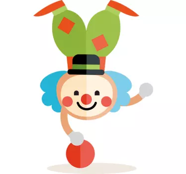 Sticker clown lachend - TenStickers