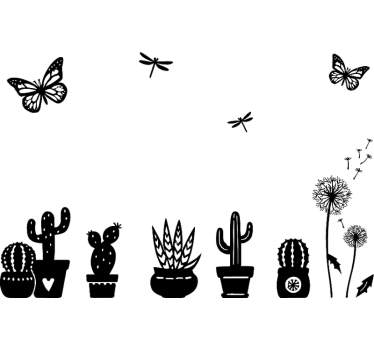 Leuke plantendecoratie raamsticker - TenStickers
