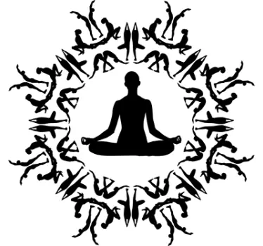 Muursticker yoga figuren cirkel - TenStickers