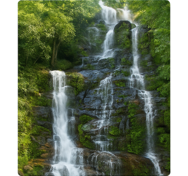 Natuurlijke rotswaterval douchedeur sticker - TenStickers